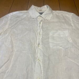 Vilebrequin 100% Linen Button Up Shirt Size Large Color White